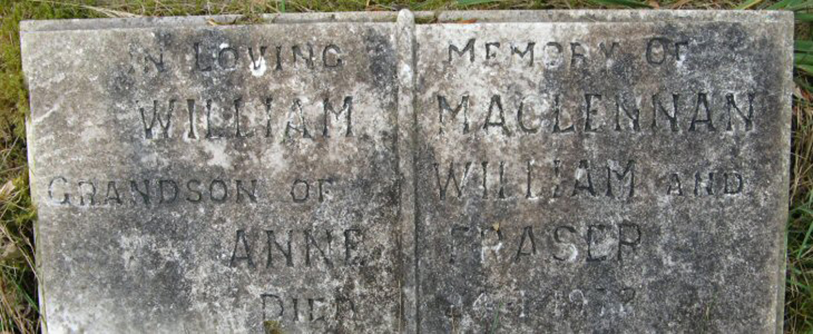 Photo of headstones/William MacLennan died 1972 MI Garve Old